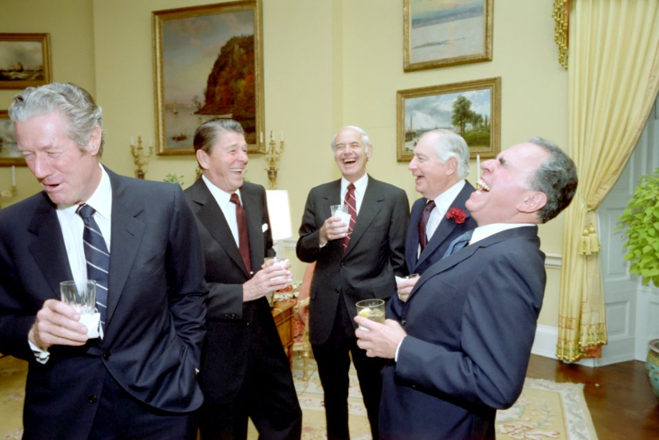 President Ronald Reagan sharing a laugh