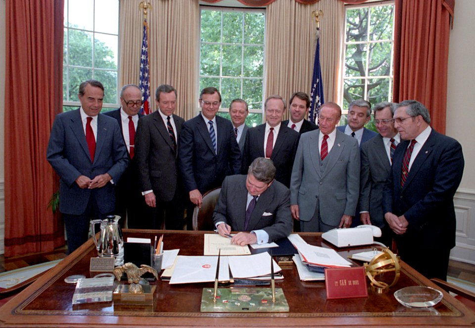 President Ronald Reagan signing the Firearms Owners' Protection Act of 1986