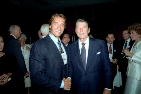 President Ronald Reagan with Arnold Schwarzenegger