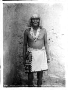 Priest at the Hopi Indian flute dance, Walpi (Walapi), Arizona, 1898 (CHS-4641)