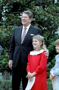 President Ronald Reagan with Drew Barrymore