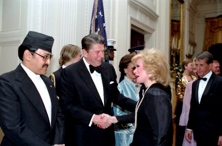 President Ronald Reagan with King Birendra Bir Kikram Shah Dev of Nepal and Joan Rivers