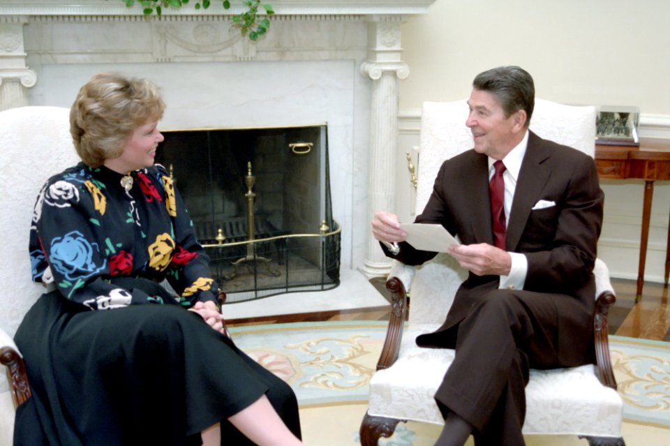 President Ronald Reagan with Maureen Reagan
