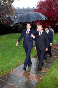 President Ronald Reagan with President Chaim Herzog of Israel