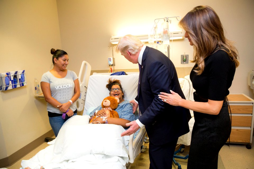 President Trump meets Las Vegas shooting victim Tiffany Huizar