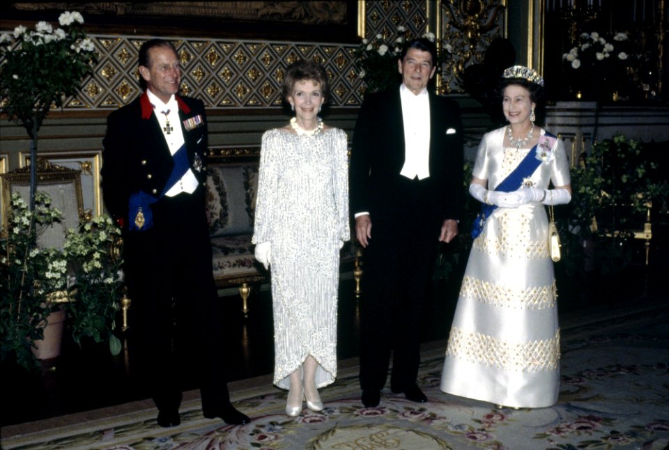 President Ronald Reagan, Queen Elizabeth II, Nancy Reagan, and Prince Philip