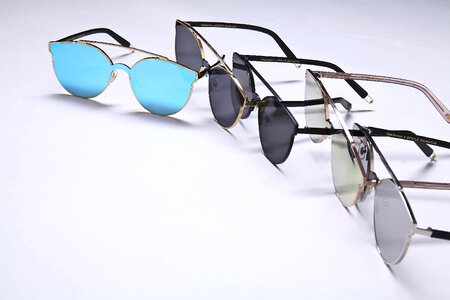 Sunglasses reflection blue photo