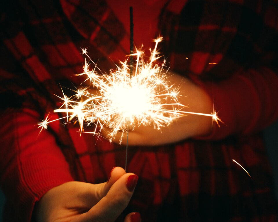 Light fireworks people