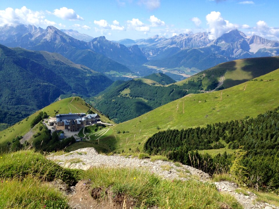 Nature top view the alps