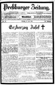 Preßburger Zeitung vom 13. Juni 1905, Abendblatt photo