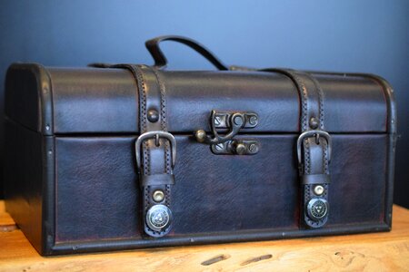Utensils antique old suitcase photo
