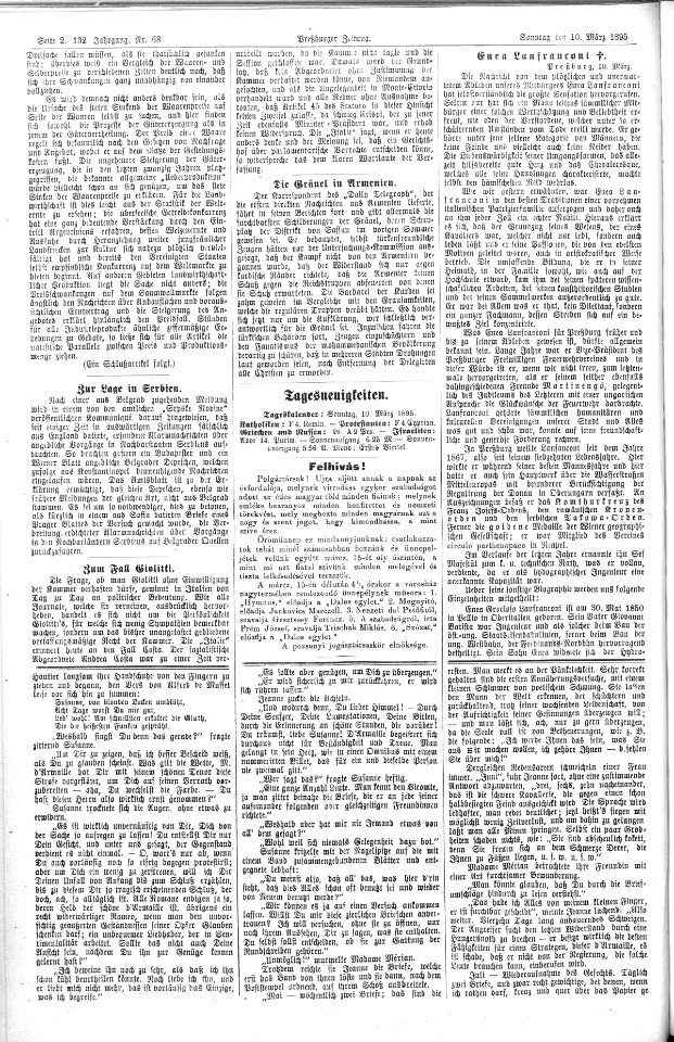 Preßburger Zeitung vom 10. März 1895, Seite 2
