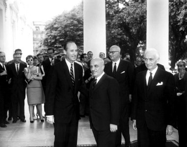 Prime Minister of Italy Amintore Fanfani Arrives at White House for Luncheon in His Honor