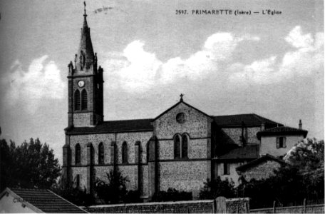 Primarette, l'église, 1911, p169 de L'Isère les 533 communes - cliché Blanchard photo