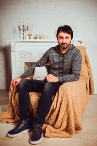 Sitting armchair full-length
