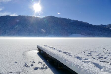 Ice waters alpine lake photo