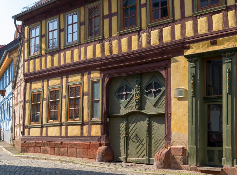 Facade old historic building