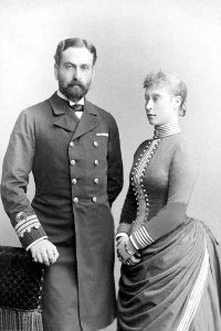 Prince Louis of Battenberg and his wife Princess Victoria of Hesse and by Rhine