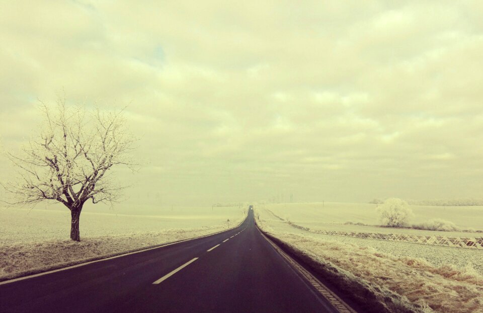 Winter path snow