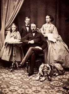 Princess Dagmar, Prince Vilhelm, Christian IX of Denmark and Princess Alexandra. photo