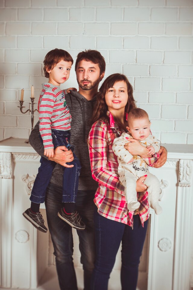 Family photo dad boy
