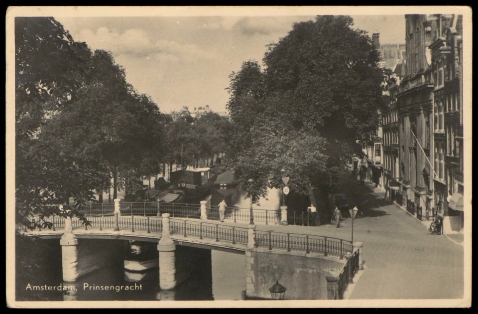 Prinsengracht kruising Reguliersgracht. Uitgave J. SLeding, Amsterdam, Afb PBKD00257000016