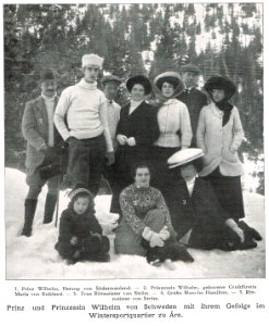Prinz und Prinzessin Wilhelm von Schweden mit ihrem Gefolge, 1911