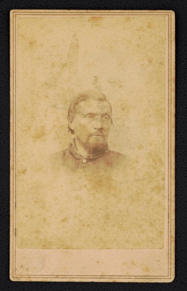 Private Squire Whitaker Jayne of Co. C., 35th Pennsylvania Infantry Regiment and Co. E, 191st Pennsylvania Infantry Regiment in uniform) - Gardner, corner 7th & D Str., Washington, D.C LCCN2017650948
