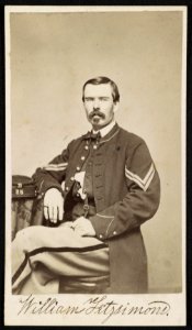 Private William Fitzsimmons of Co. B, 35th Massachusetts Infantry Regiment and 2nd Veteran Reserve Corps Battalion in uniform) - Photographed by H.P. MacIntosh, 33 State Street, Newburyport LCCN2016649629