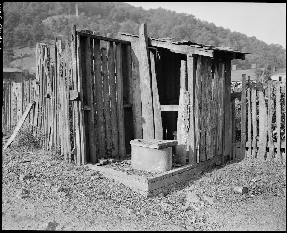 Privies. The privy with some siding is still used. Kentucky Straight Creek Coal Company, Belva Mine, abandoned after... - NARA - 541203