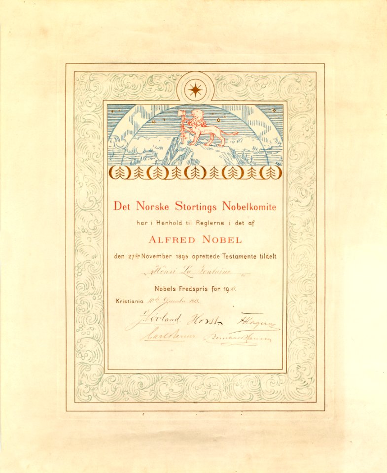 Prix Nobel de la Paix d'Henri La Fontaine 02
