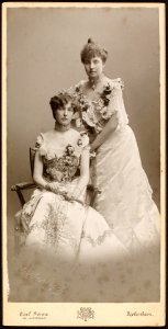Princess Marie of Orléans with Princess Isabelle of Orléans (sitting) framed