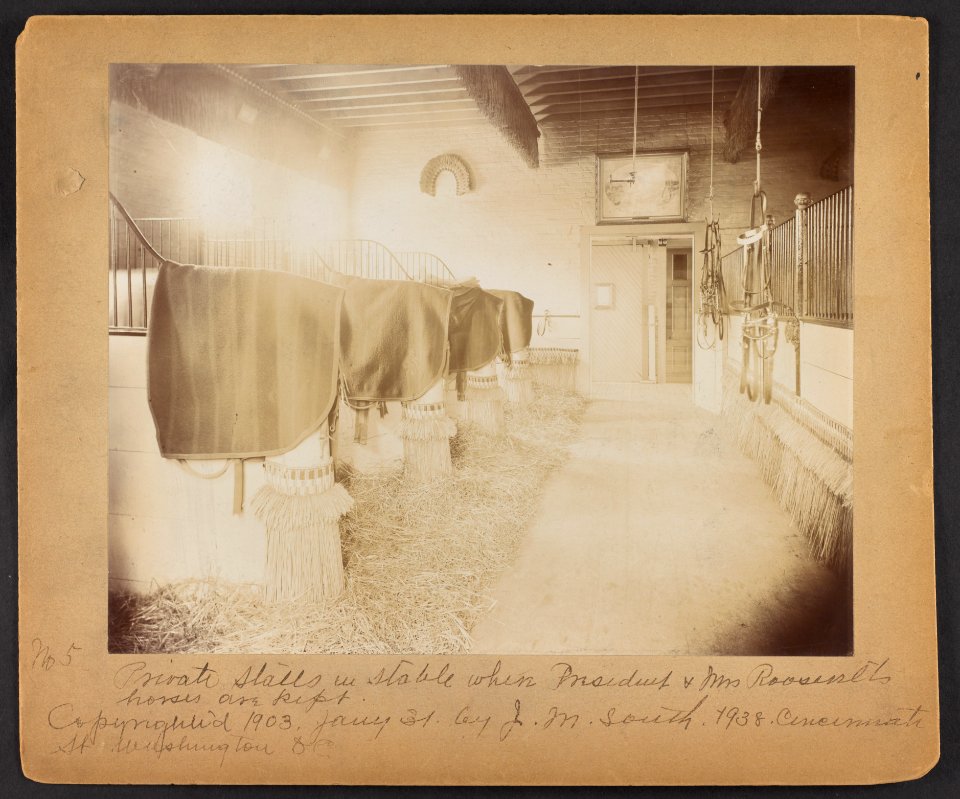 Private stalls in stable where President & Mrs. Roosevelt's horses are kept LCCN2013649457