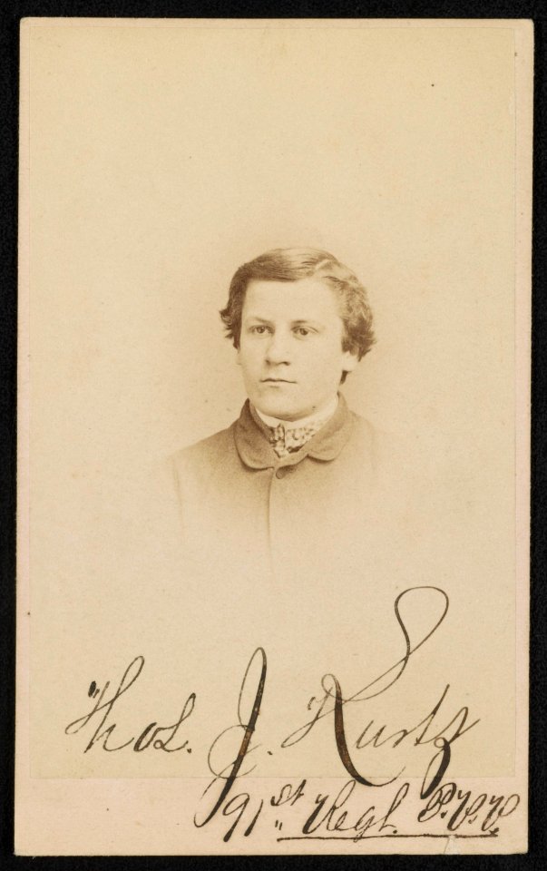 Private Thomas J. Kurtz of Co. D, 91st Pennsylvania Infantry Regiment in uniform) - F. Gutekunst, photographer, 704 & 706 Arch St., Philadelphia LCCN2016652146