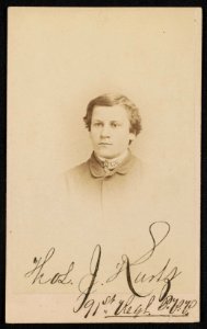 Private Thomas J. Kurtz of Co. D, 91st Pennsylvania Infantry Regiment in uniform) - F. Gutekunst, photographer, 704 & 706 Arch St., Philadelphia LCCN2016652146
