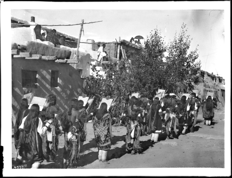 Procession for the Fiesta de San Esteban, Acoma Pueblo, 1886 (CHS-4535)