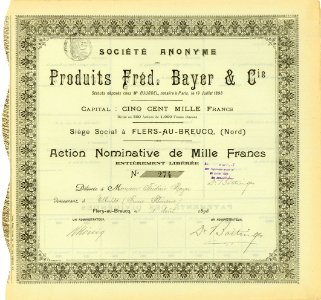 Produits Fred. Bayer & Cie 1898