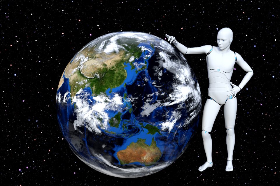 Robot cosmos black earth