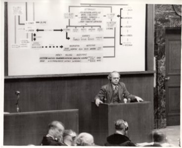Prof. Werner Leibbrand on witness stand during the Doctors' Trial
