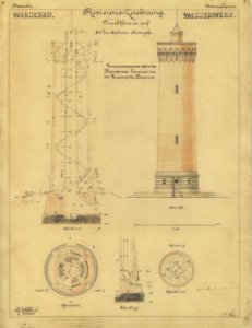 Projekt wieży ciśnień Zespół Stacji Filtrów 1887