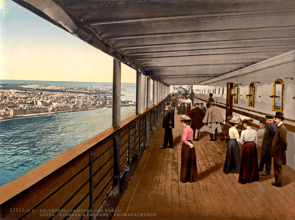 Promenade deck of SS Grosser Kurfürst