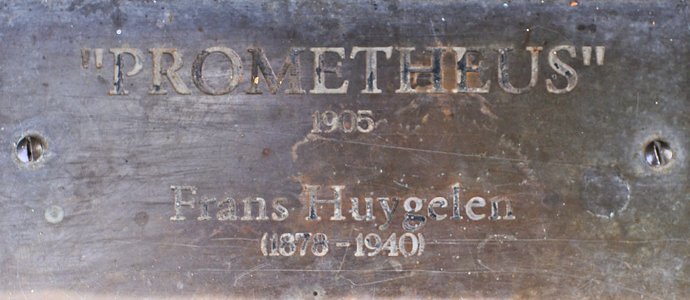Prometheus by Frans Huygelen inscription