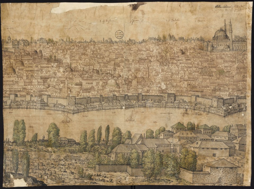 Prospect of Constantinople, Sheet 14, Melchior Lorck, 1559