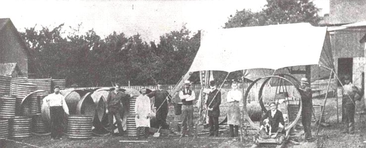 Produktion von Spiralrohren in Crawfordsville (USA), 1896