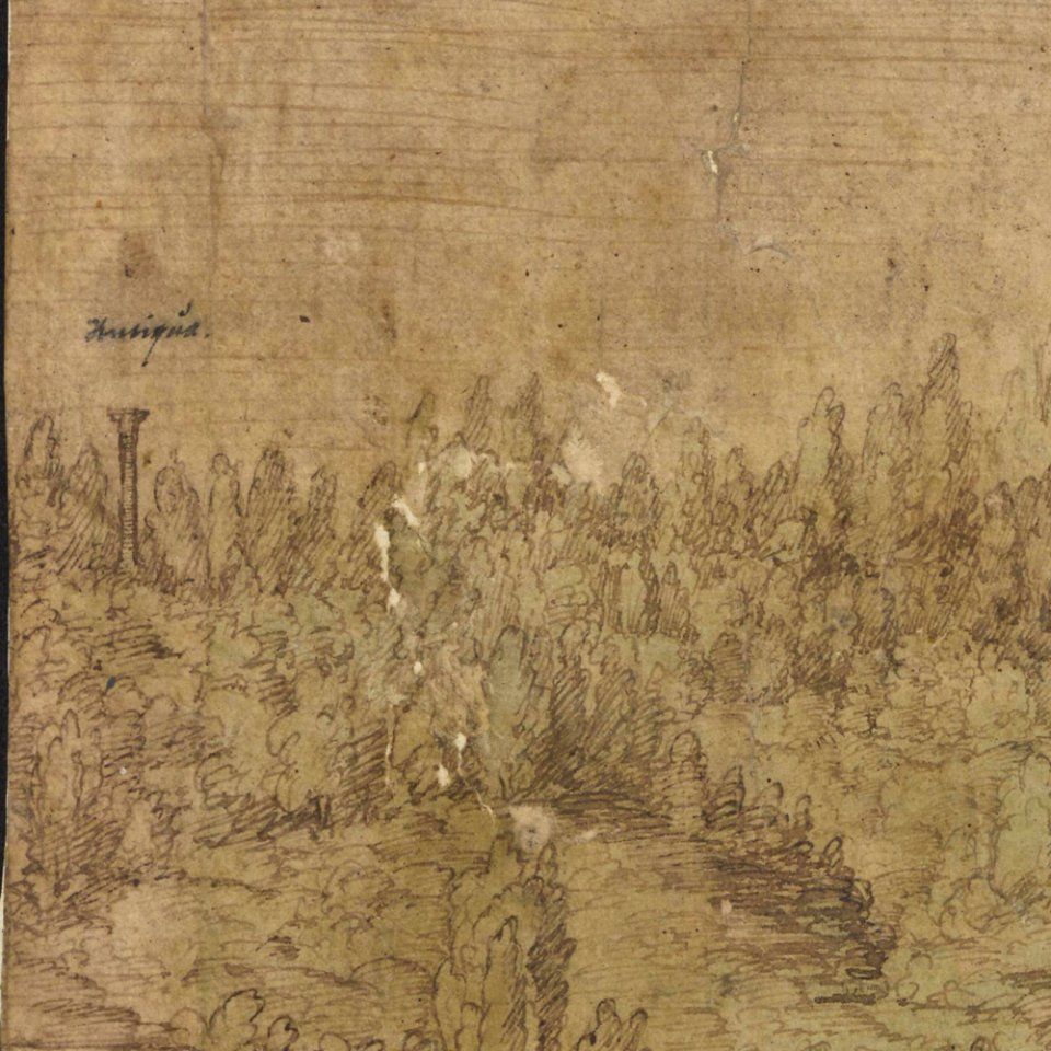 Prospect of Constantinople, Sheet 3, Melchior Lorck, 1559 (detail of the Column of the Goths)