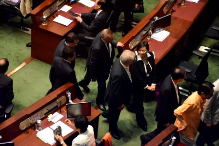 Pro-Beijing legislators walkout 2015