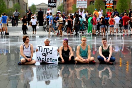 Protests in the Public Square during day 4 of the 2016 RNC photo