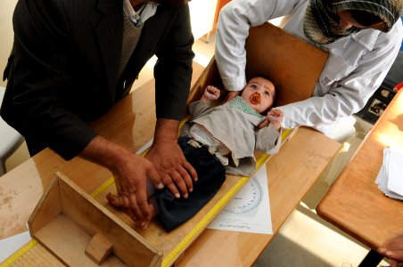 PRT Farah visits children's supplemental feeding center at Farah City hospital 121222-N-LR347-110