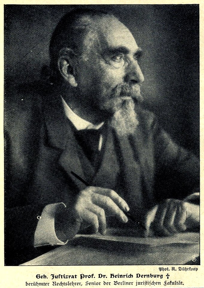 Prof. Dr. Heinrich Dernburg. Foto von Rudolf Dührkopp