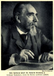 Prof. Dr. Heinrich Dernburg. Foto von Rudolf Dührkopp